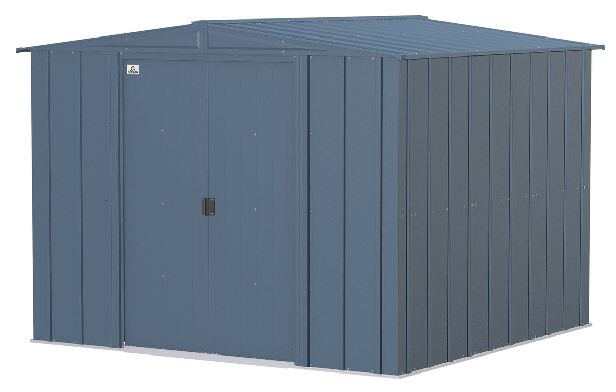 Classic Galvanized Steel Storage Shed, Blue Grey, 8-ft x 8-ft