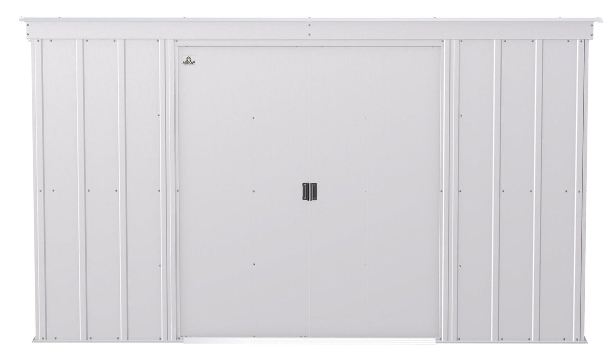 Classic Galvanized Steel Storage Shed, Flute Grey, 10-ft x 4-ft