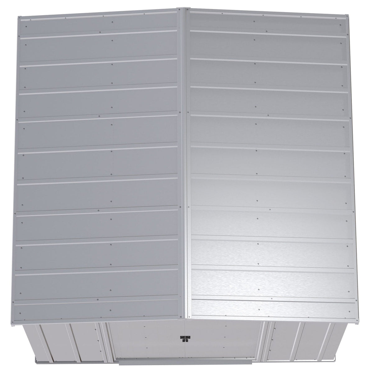 Classic Galvanized Steel Storage Shed, Flute Grey, 8-ft x 8-ft