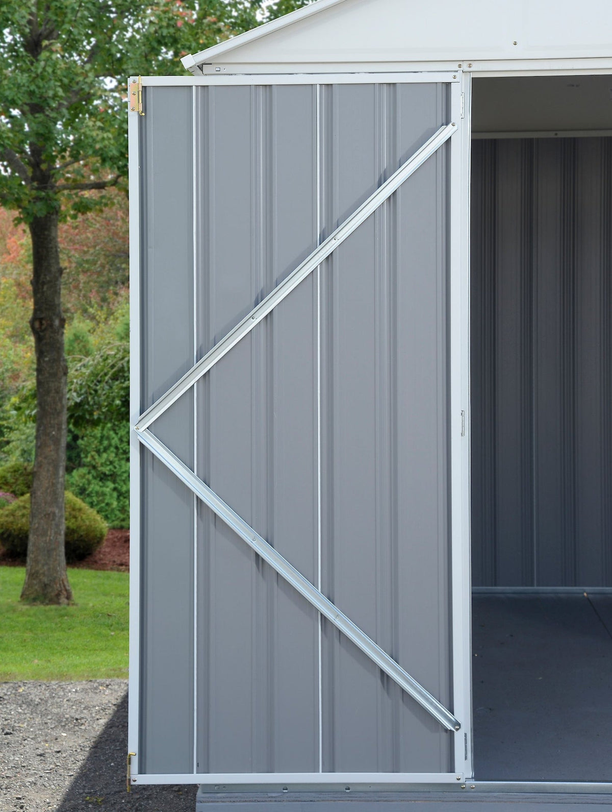 EZEE Galvanized Steel Storage Shed, Charcoal, 10-ft x 8-ft