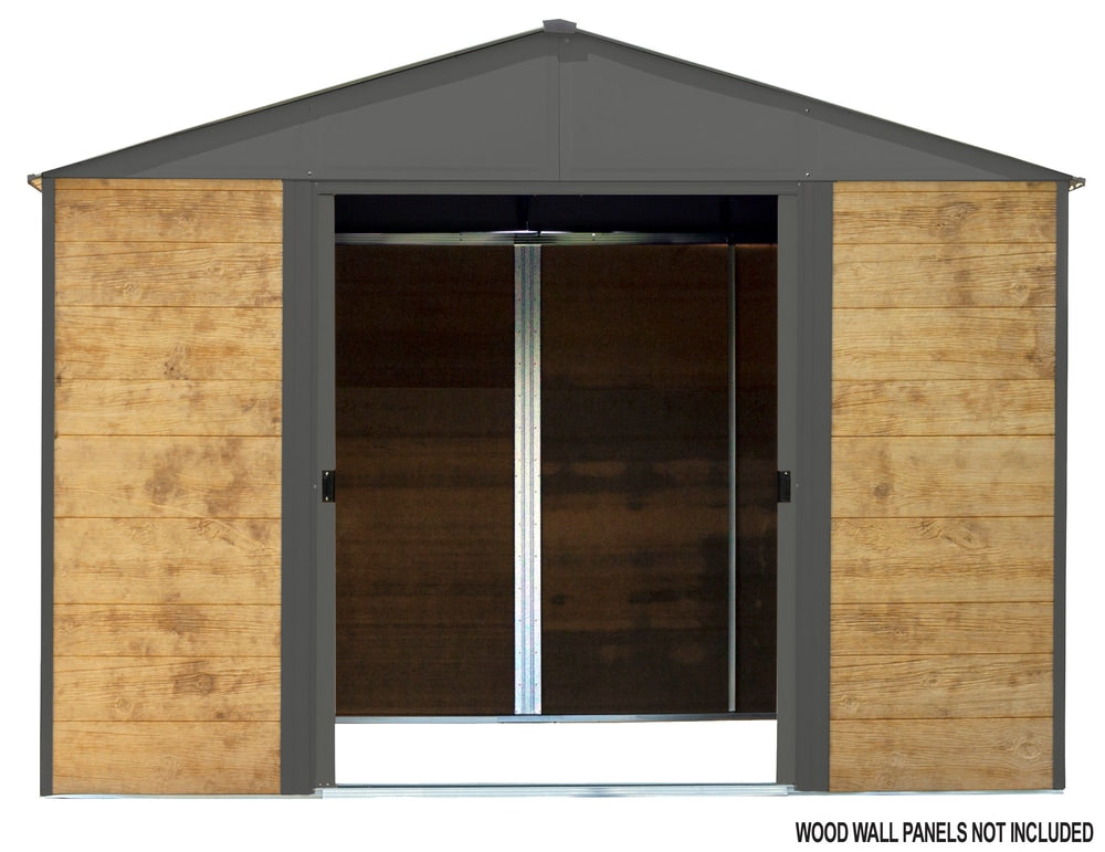 Ironwood Steel Hybrid Shed Kit, Anthracite, 10-ft x 12-ft