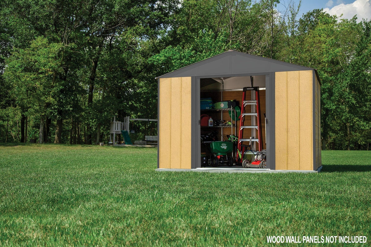 Ironwood Steel Hybrid Shed Kit, Anthracite, 10-ft x 12-ft