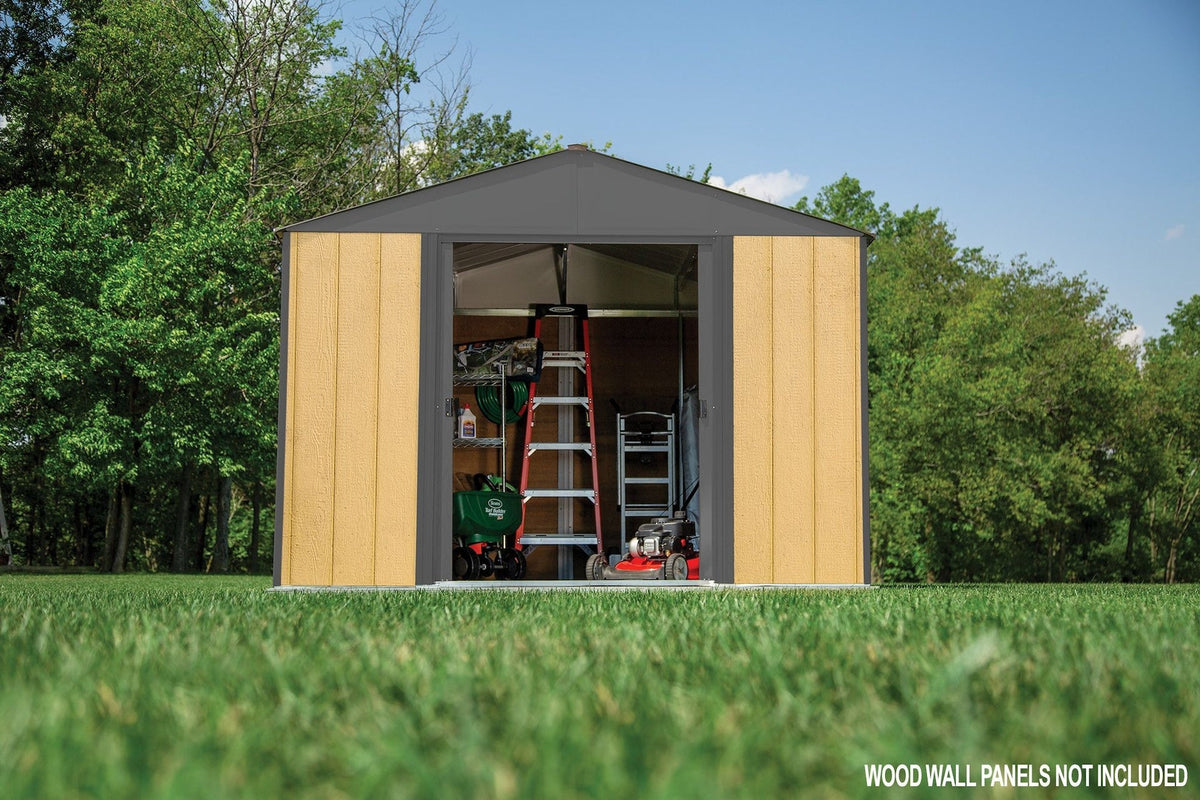 Ironwood Steel Hybrid Shed Kit, Anthracite, 10-ft x 12-ft