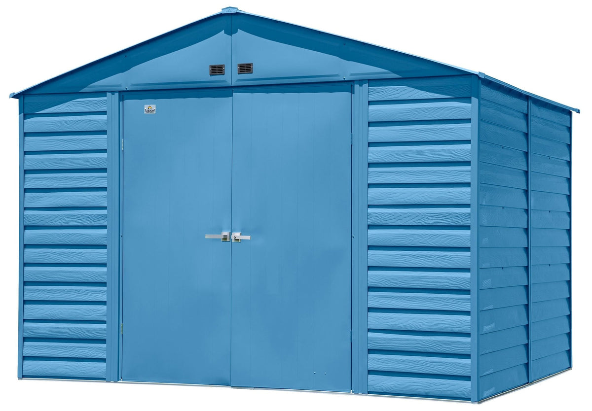 Select Galvanized Steel Storage Shed, Blue Grey, 10-ft x 8-ft