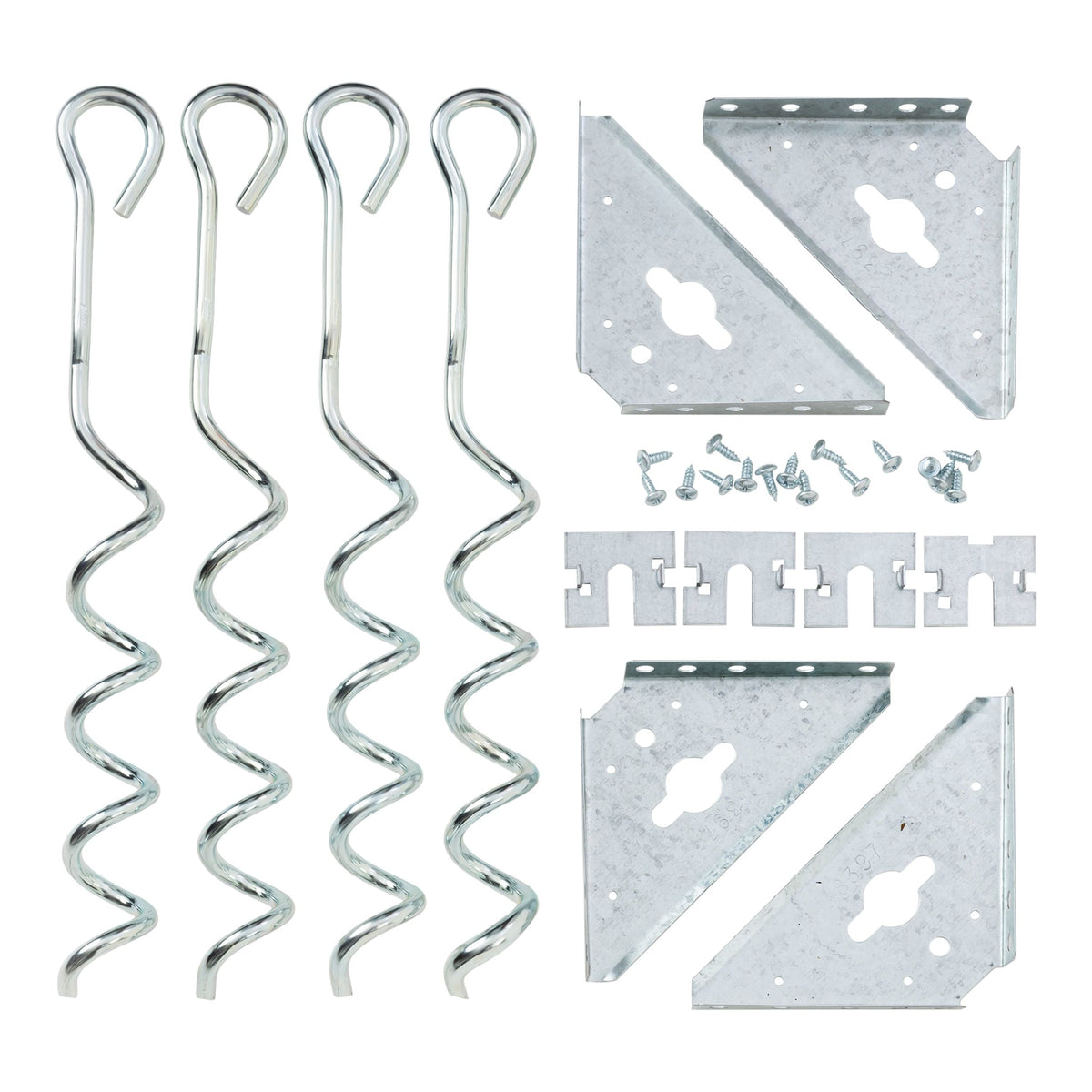 Steel Earth Anchor Kit with 15-in Corkscrews