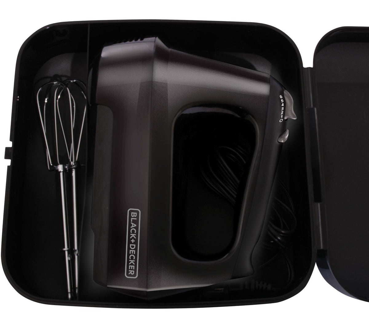 6-Speeds Hand Mixer with Storage Case Black