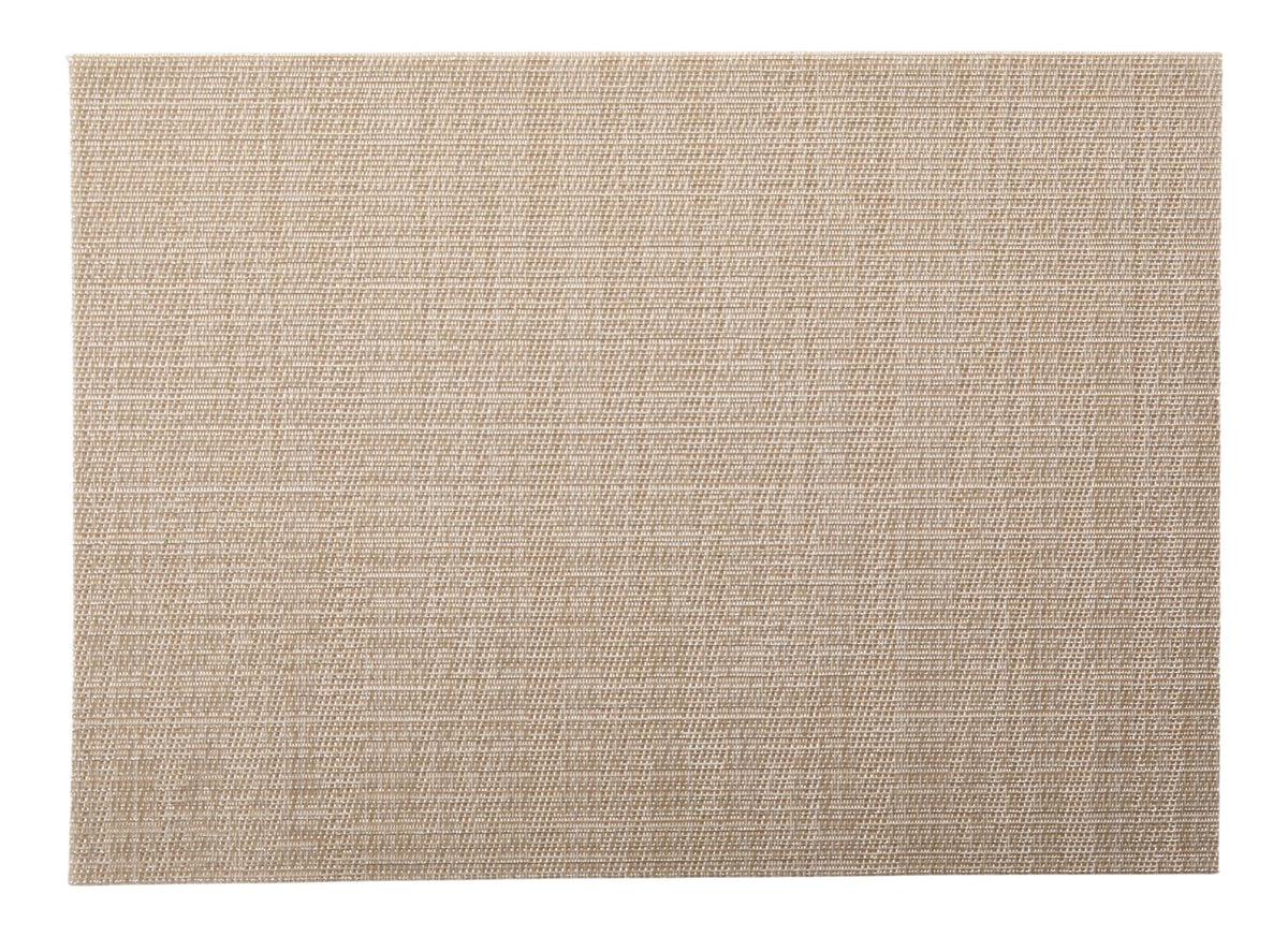 Lurex Rectangle Textilene Woven Placemat, Prosecco, 13-in x 18-in, 4-pk