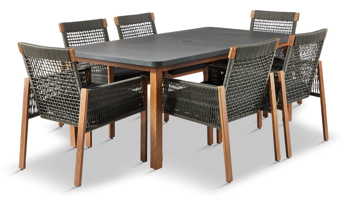 Vernon All-Weather Wicker Casual Outdoor/Patio Dining Set, 7-pc