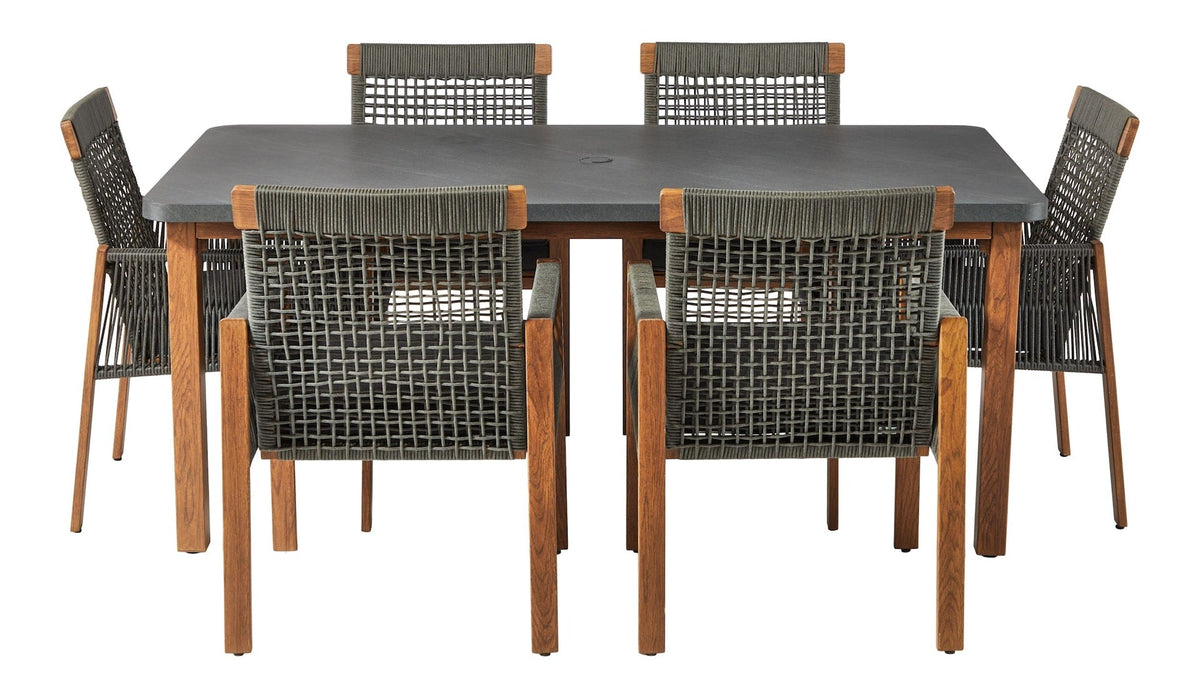Vernon All-Weather Wicker Casual Outdoor/Patio Dining Set, 7-pc
