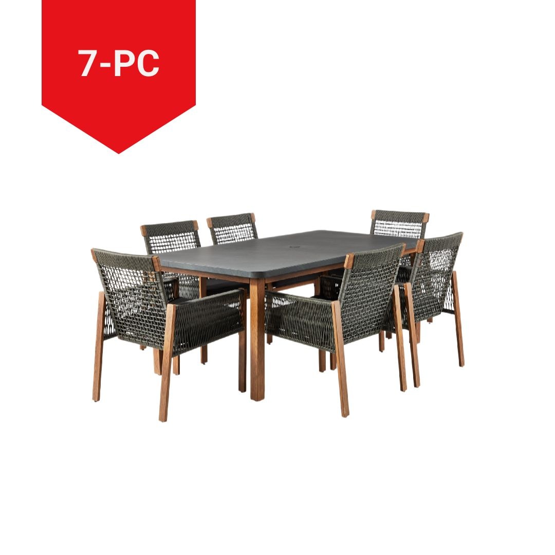 Vernon All-Weather Wicker Casual Outdoor/Patio Dining Set, 7-pc