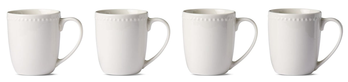 Whitworth Porcelain Mug Set, White, 4-pk