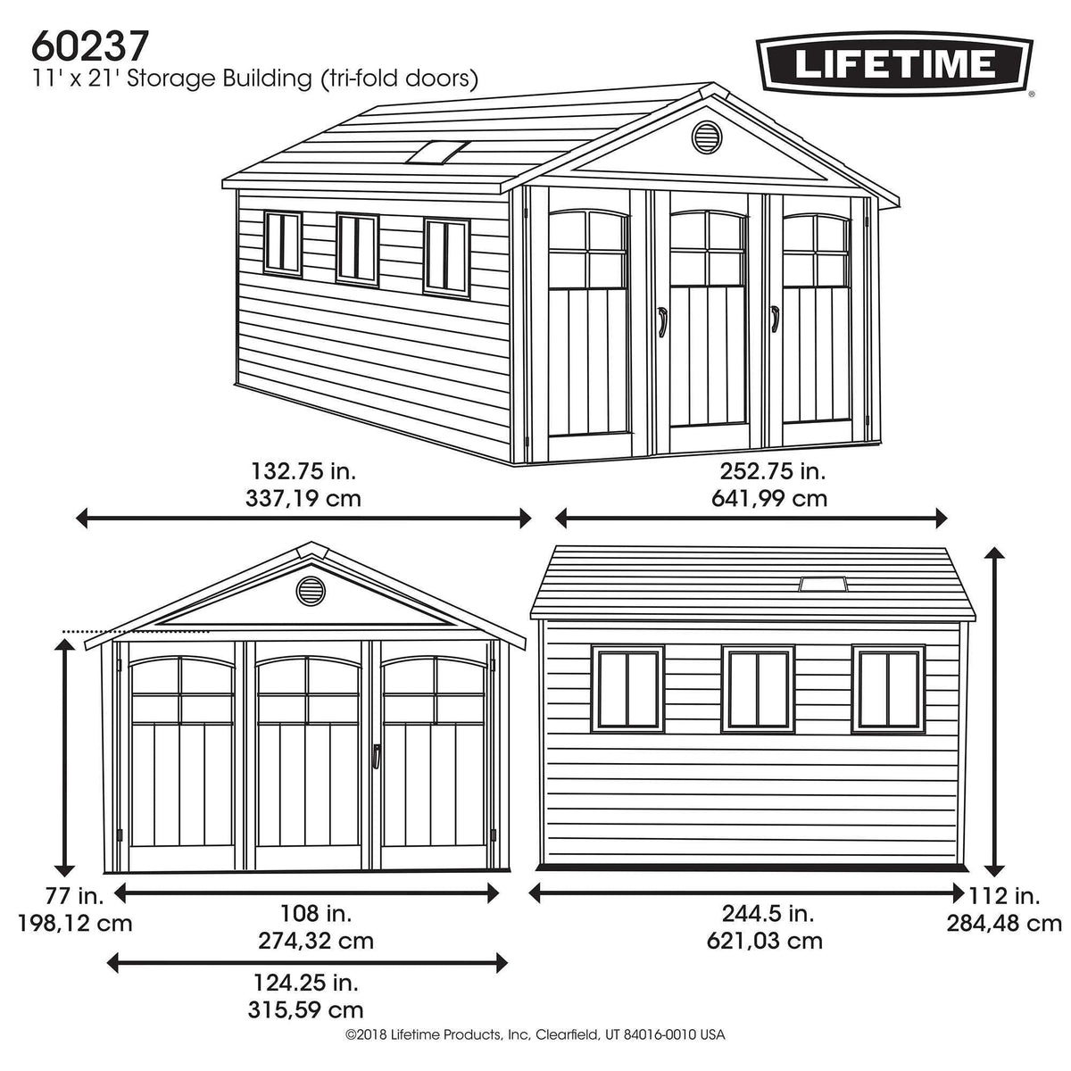 Outdoor Storage Shed, 11-ft x 21-ft
