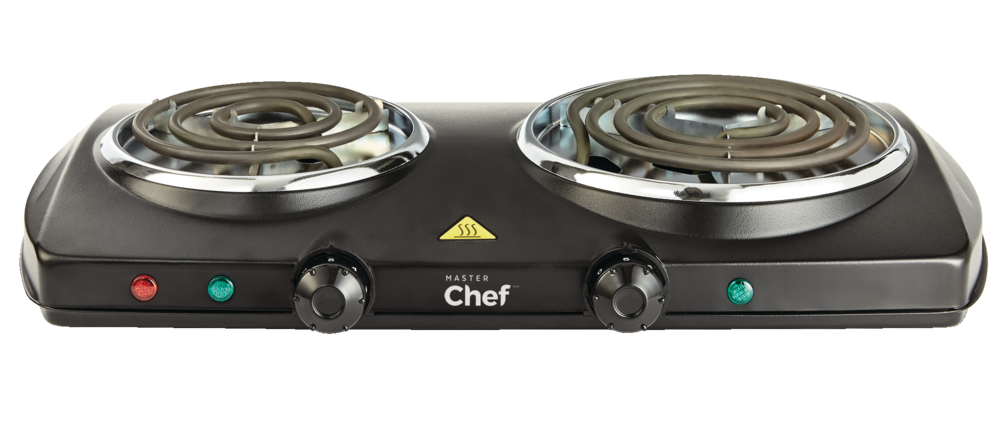 Double Burner Hot Plate, Black, 1500W