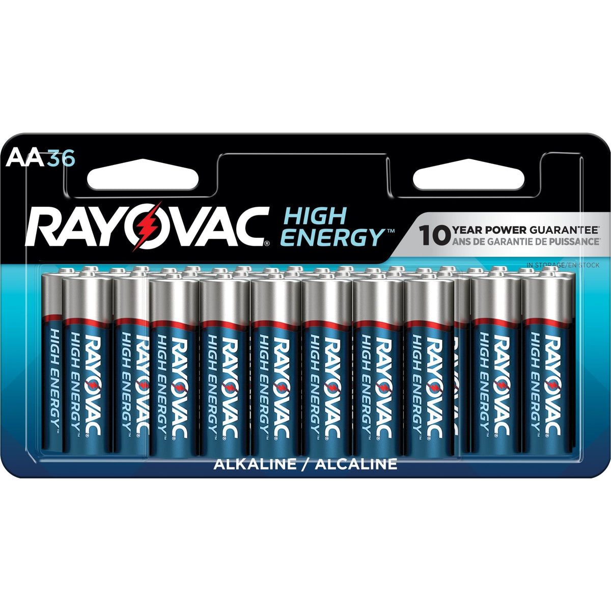 HIGH ENERGY AA Alkaline Batteries, Long Lasting, All Purpose, 36-Pk