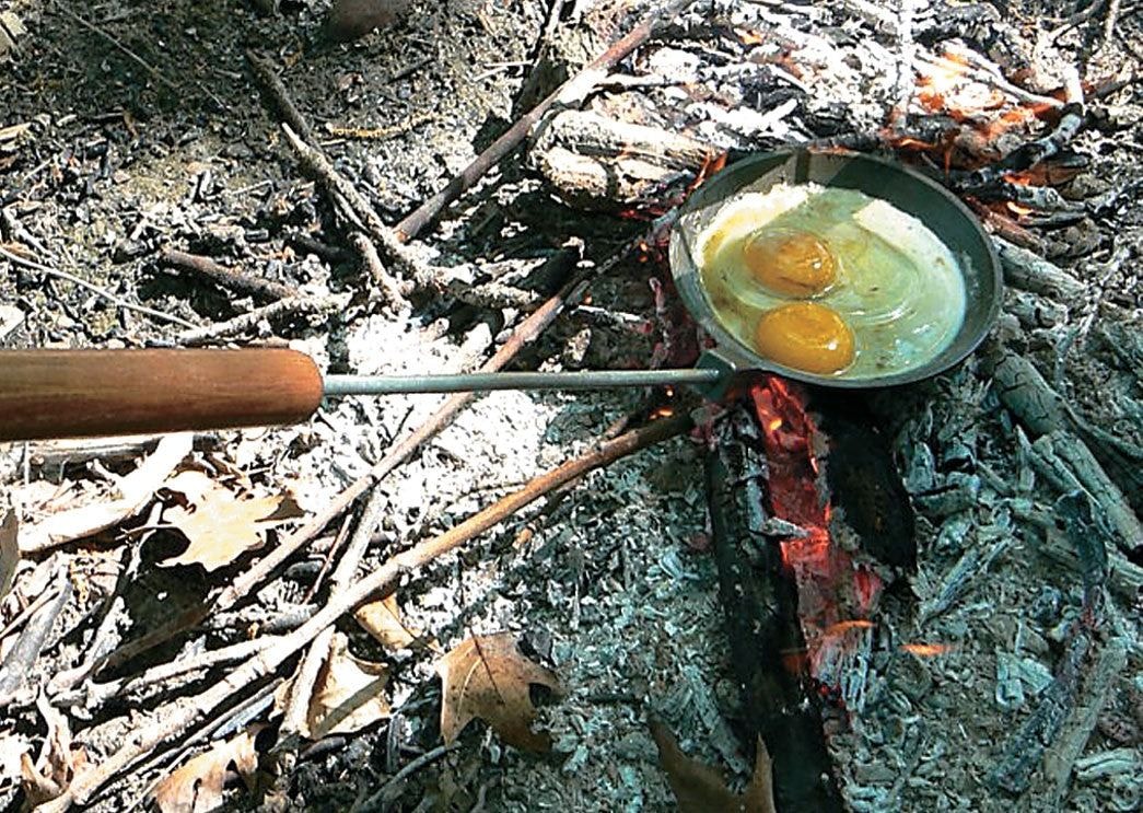 Rome Cast Iron Camp Skillet with Long Handle, 31-in