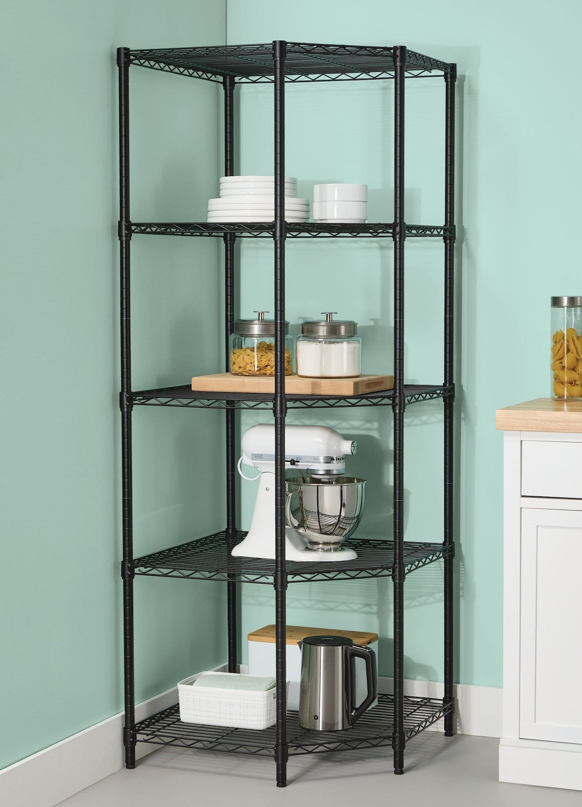 5-Tier Corner Storage Rack, No Tool Assembly