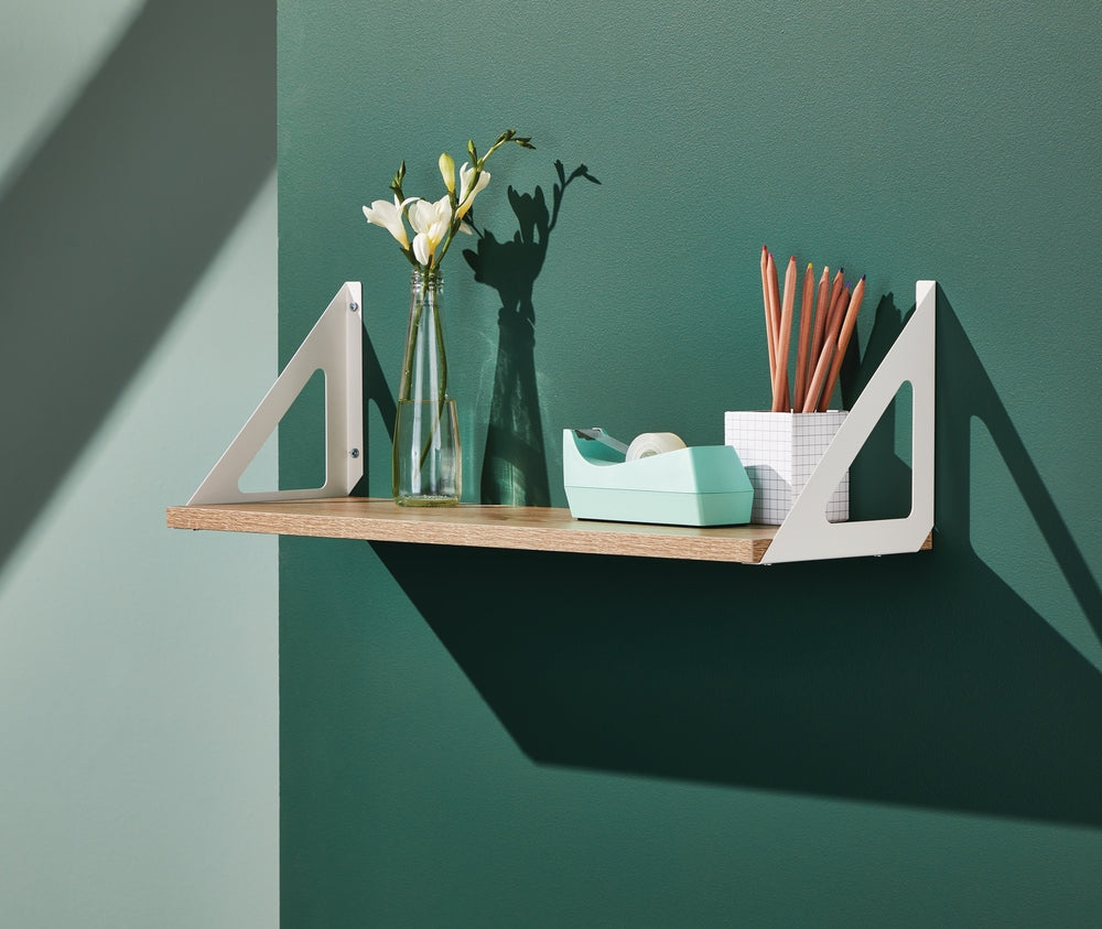 Align Floating Dual Bracket Shelf Kit, Oak, 8 x 24-in