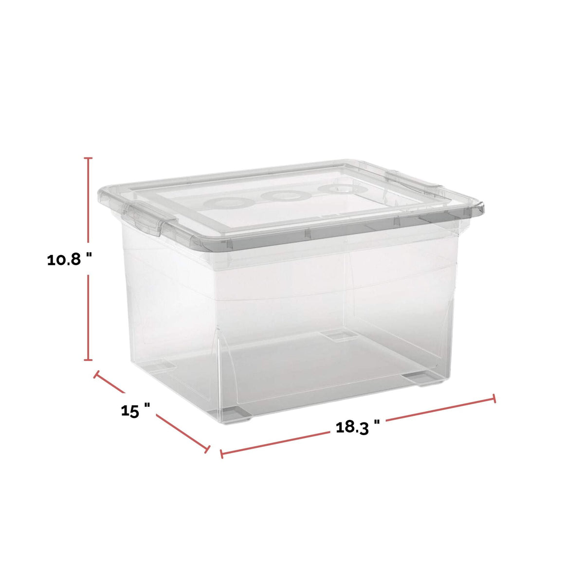 Clarity Transparent Filing Box with Lid, 32-L