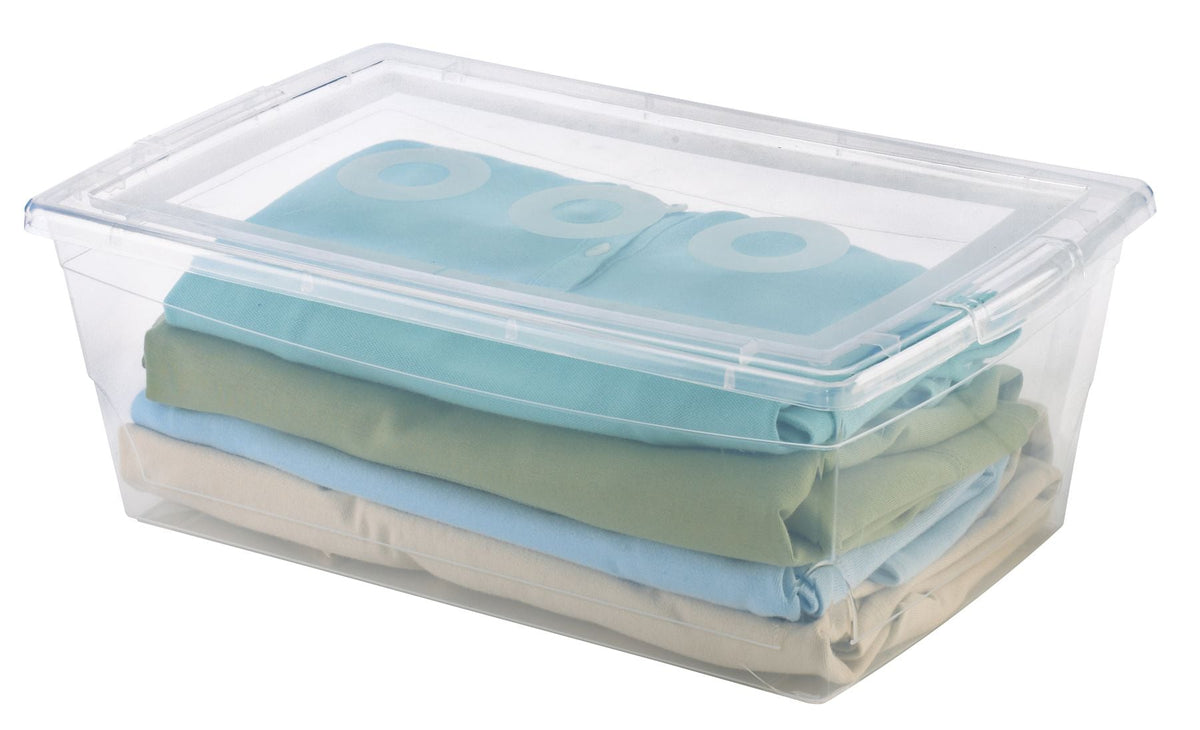 Clarity Transparent Storage Box with Lid, 9-L