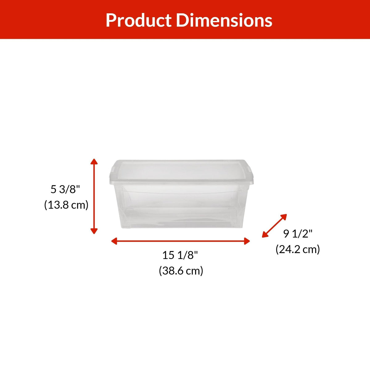Clarity Transparent Storage Box with Lid, 9-L