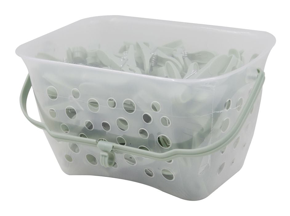 Plastic Clothespins with Caddy, 100-pk, 1.1-in x 0.5-in