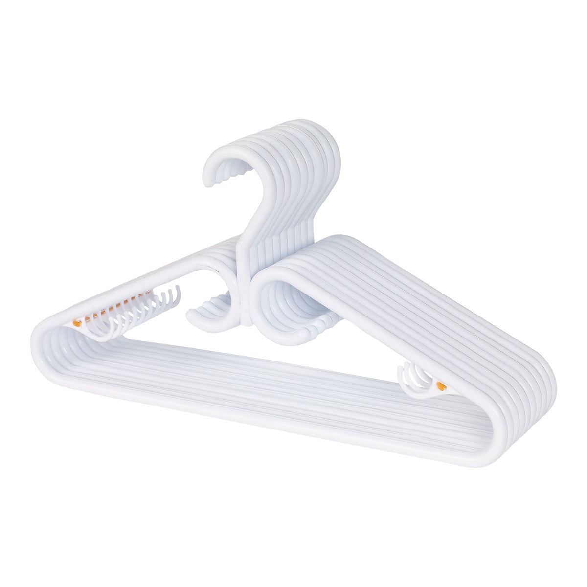 Plastic Hangers, Heavy-Duty, White 12-pk