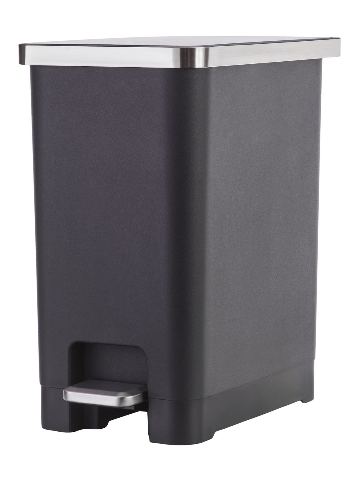 Slim Black Resin Garbage Can, 15-L