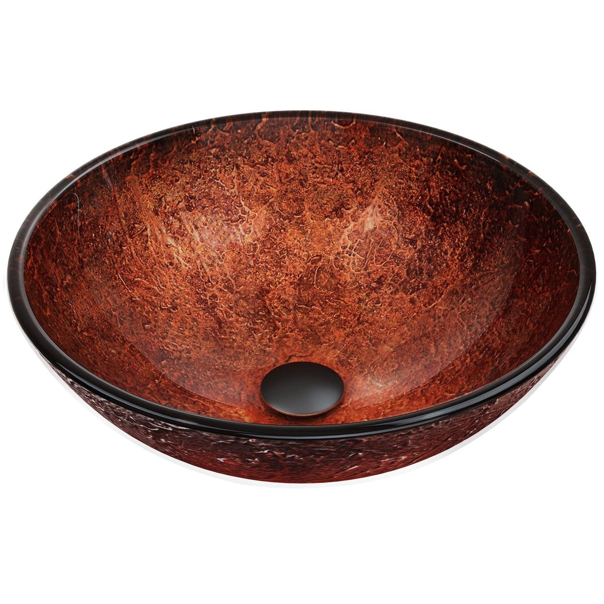 Mahogany Moon Glass Vessel Bathroom Sink
