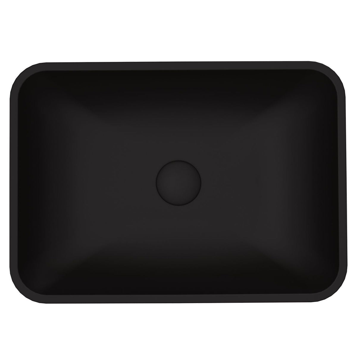 Sottile Rectangular Vessel Bathroom Sink/Basin with Deep Bowl, Black