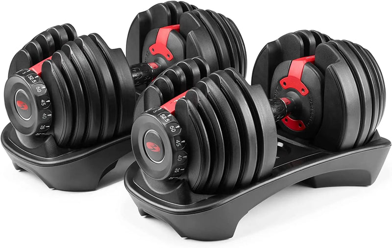 Bowflex SelectTech 552 Adjustable Dumbbells Pair, 5-52.5 lbs, Space-Saving Home Gym Equipment K7715