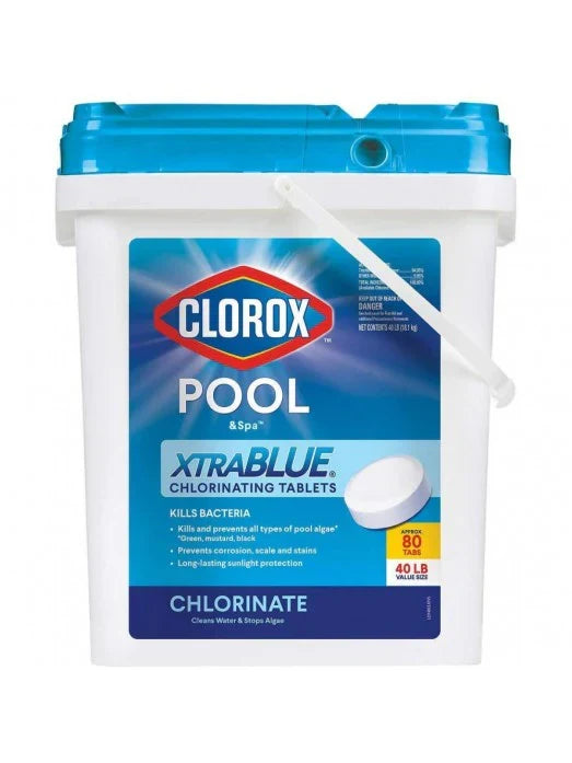 Xtra Blue 40 Pound 80 Tab Pool and Spa 3 Inch Long Lasting Chlorinating Tablets Q4036