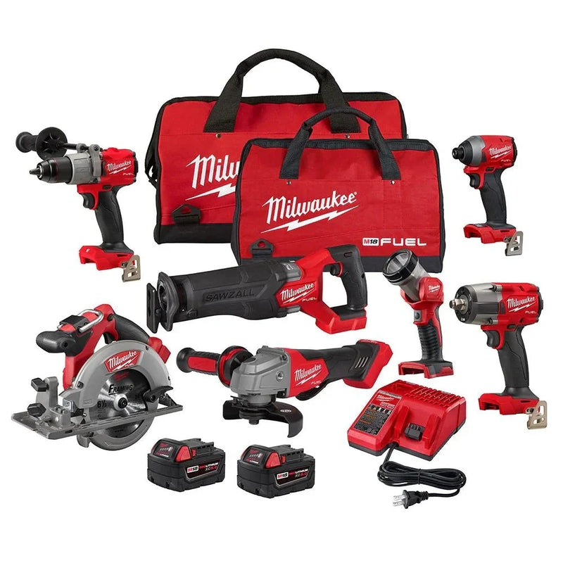 18V M18 Lithium-Ion Brushless Cordless 7-Tool Combo Kit 5.0 Ah H5373