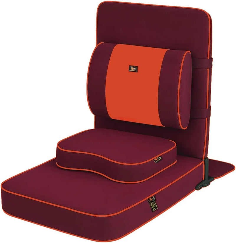 Ground chair, with backrest support | Adult yoga chair | Portable folding chair | Yoga chair with cushion and meditation pad | Black | 24x22 inches I4399