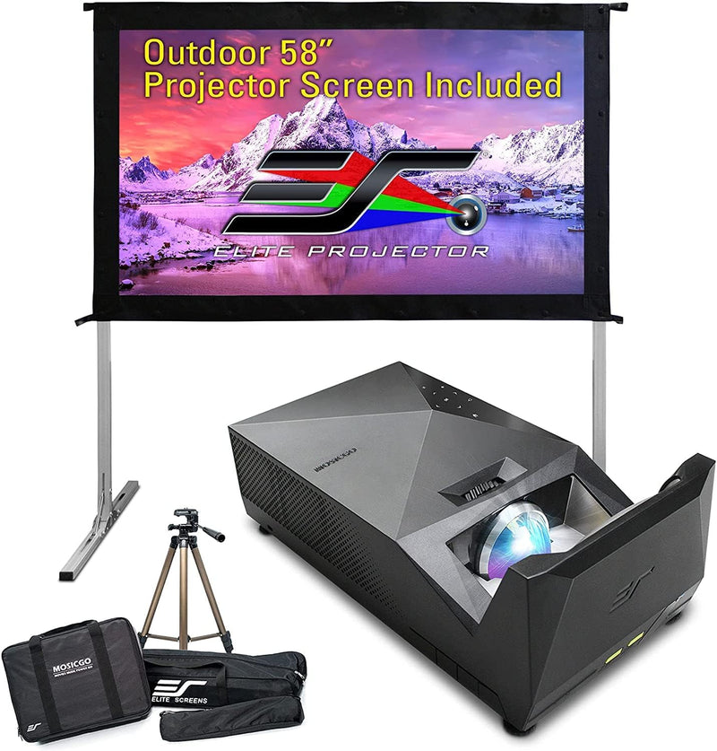 Projector ultra-short focal length portable outdoor family courtyard movie night projector, waterproof projector, 1080p resolution, 1500 lumens, supports Wireless and built-in battery, compatible with iOS TV platform E0650