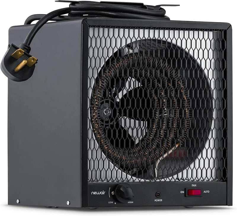 Portable Heater (240V) Portable Electric Garage Heater Heats Up to 600 sq. ft. with 6-Foot Cord Wrap and Carrying Handle | 5600 Watt Portable Electric Shop Heater for Garage and Work Shop S2085