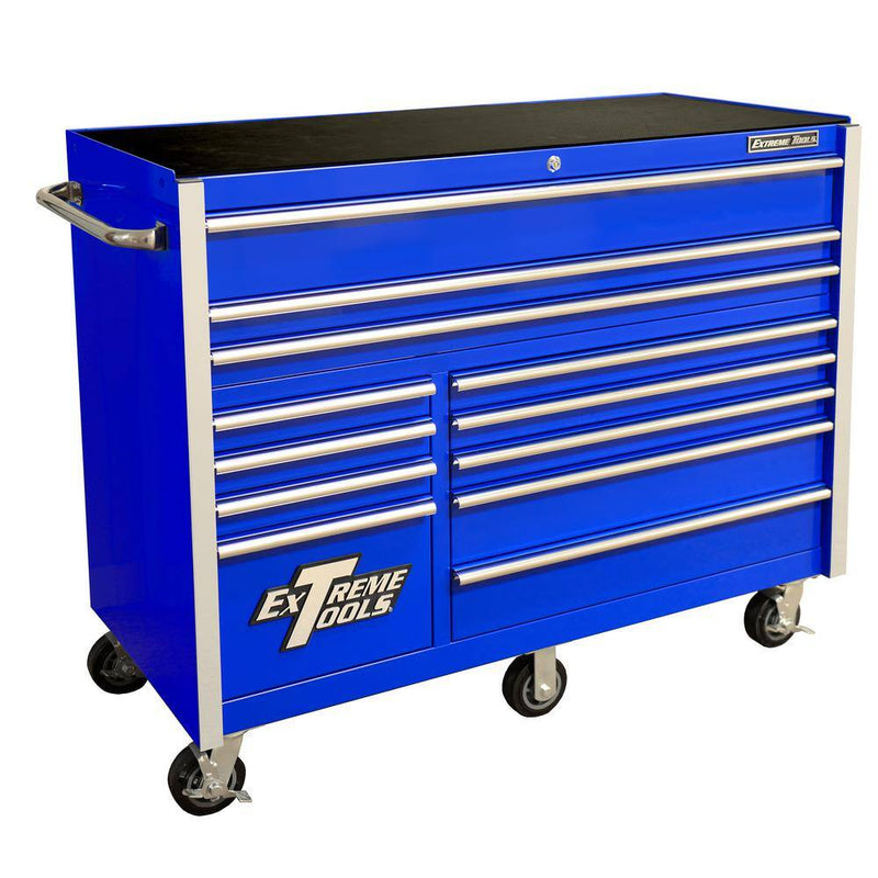 Extreme Tools THD Series 55 in. 12-Drawer Roller Cabinet Tool Chest in Blue THD552112RCBL R7508