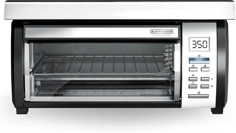 BLACK DECKER SpaceMaker Under-Counter Toaster Oven, Digital Controls, Black/Stainless Steel, Fits 9-测-- Pizza, TROS1000D A2021