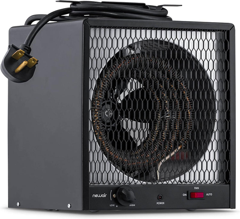 240v Portable Electric Garage Heater, Industrial Strength with Internal Thermostat and Carrying Handle, Heats 600 sq. ft. with 6-30R Plug, Perfect for Garages, Workshops and More T3899