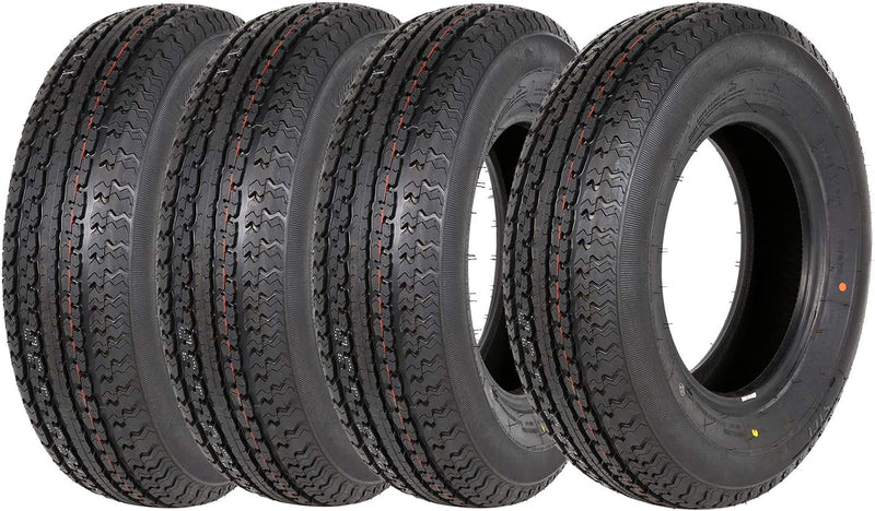 Set of 4 ST225/75R15 Radial Trailer Tire, ST225-75R15 ST 225/75R15, 10 Ply Load Range E, 117N N7674