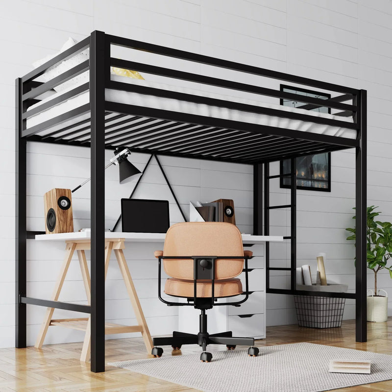 Junior Loft Bed Twin Size, Heavy Duty Twin Bed Frame S7155