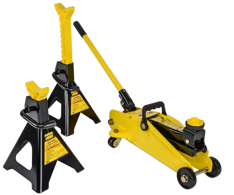 Hydraulic Utility Floor Jack & Stands Heavy Gauge Steel Frames O4817