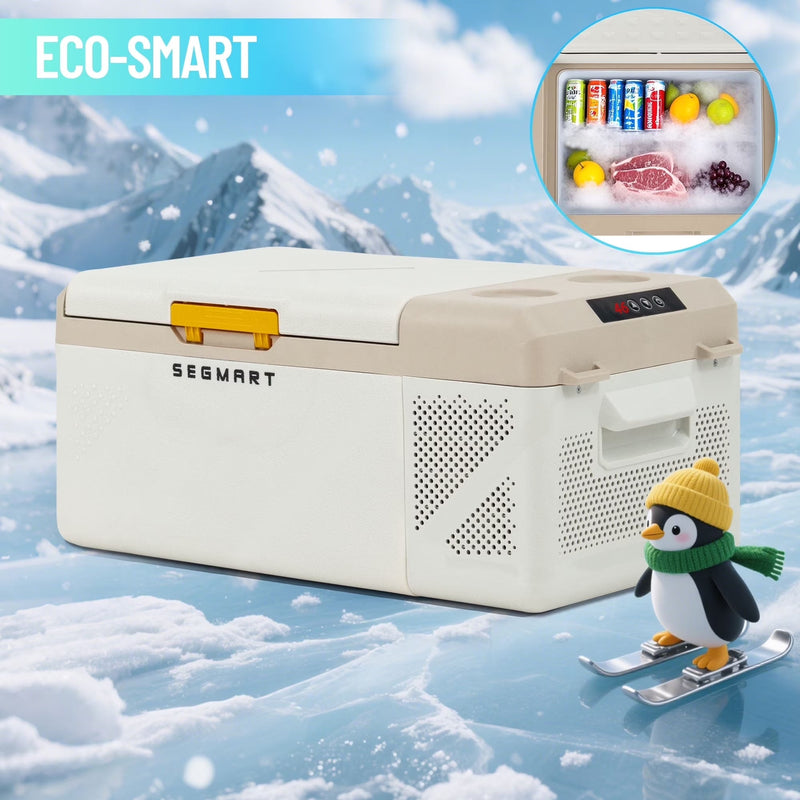 16.8QT Mini Fridge, Syngar Electric Cooler with 2 Plugs for Bedroom, Dorm RV Use, Portable Car Refrigerator for Camping, 60W, 24V/110V,... I593