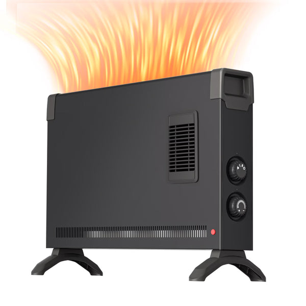 BREEZEHEAT 1500W panel space heater for bedroom, living room, home, 55-96F,knob control, 600 sq,with fan for fast heating D0023