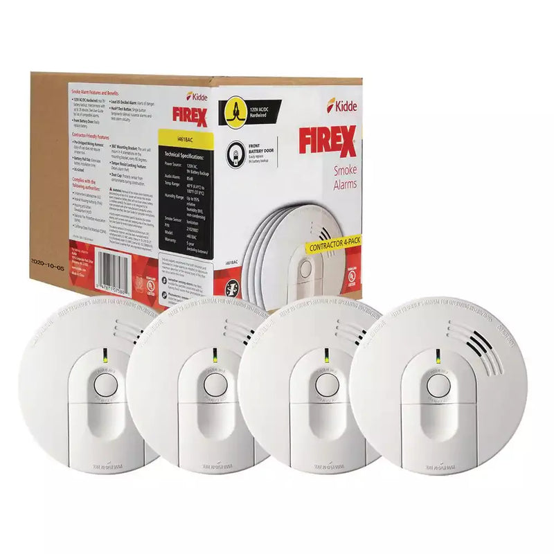 Firex 4 Pack Hardwired Smoke Detector with Ionization Sensor E0342