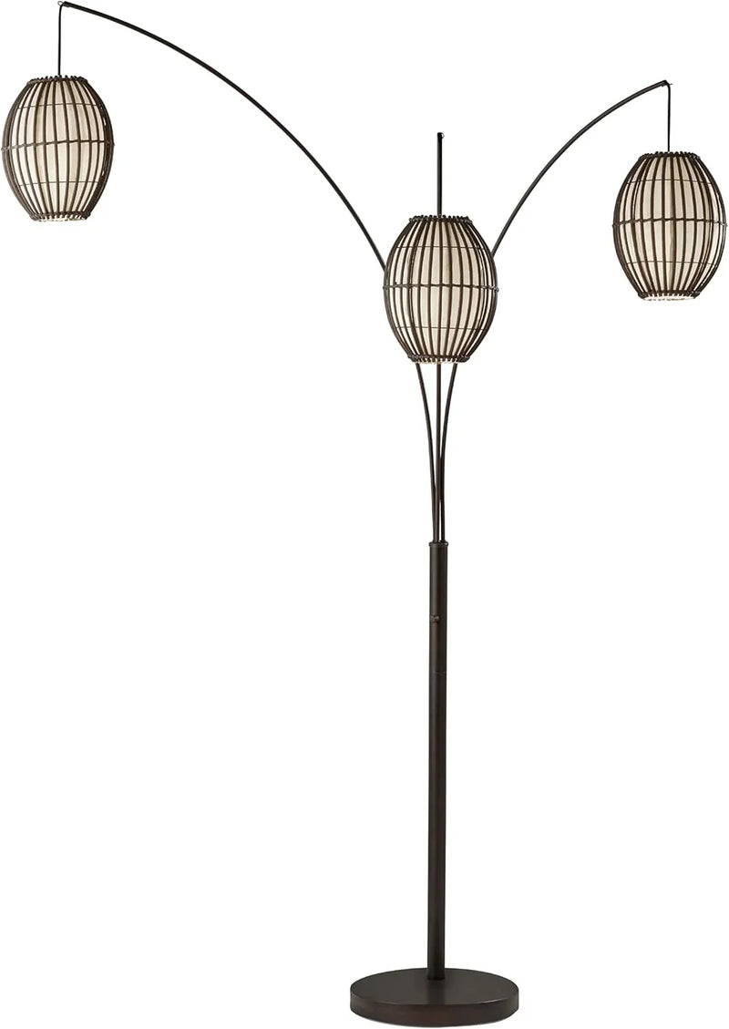 Floor lamp, equipped with three movable lampshades and an adjustable height design - perfect for decorating bedrooms, living rooms and corners, with a bronze color finish. Z7246