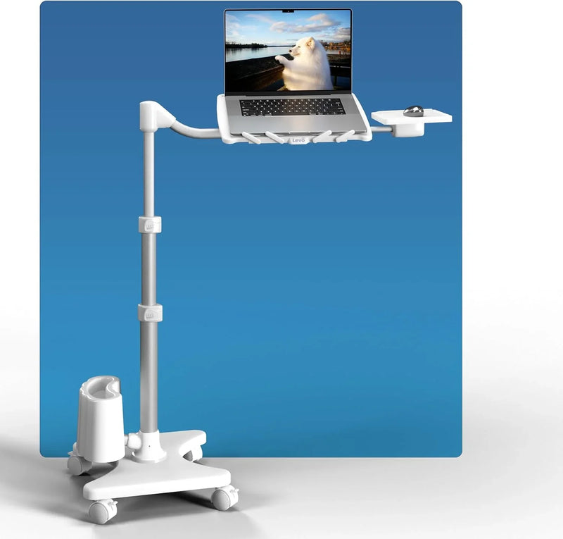 Adjustable laptop stand - Portable computer table and comfortable desk suitable for beds, sofas or offices - Portable mobile workstation, can be tilted - Suitable for devices under 16 inches - Brown and black I4508