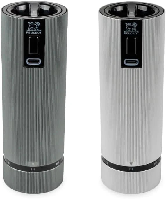 Double-flavor spice grinder Salt grinder - Electric rechargeable series u'Select 15 cm - Pepper grains Salt gem set - 6 preset flour settings M4898