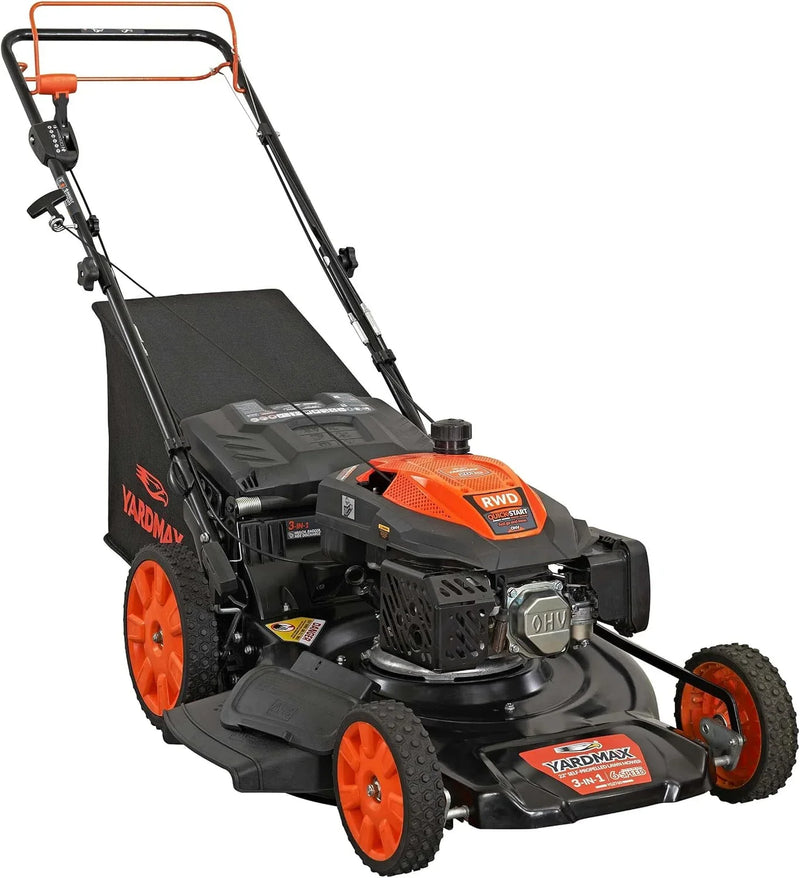 22 in. 201cc Select PACE 6 Speed CVT High Wheel RWD 3-in-1 Gas Walk Behind Self Propelled Lawn Mower, Black K5190