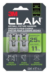 Claw DrywAll Picture Hanger, 25-lb Capacity, 4 Hangers per Pack