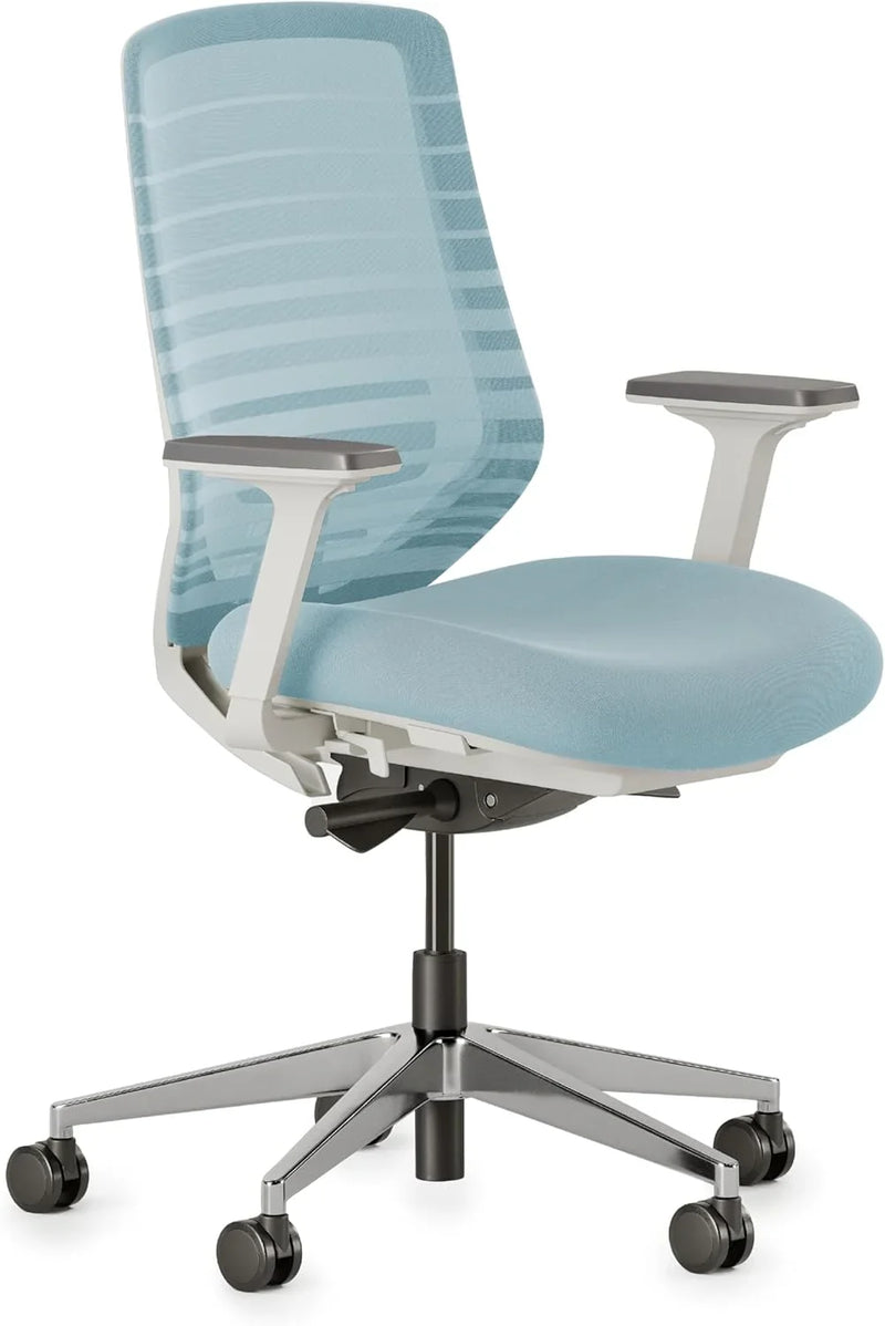 Ergonomic office chair - A versatile office chair with adjustable lumbar support, breathable mesh backrest, and stable wheels - Experience the best comfort and support - Sapphire color T1479